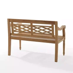 Lattice Teakwood Slatted Outdoor Bench