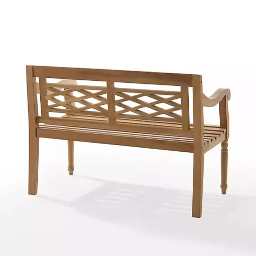 Lattice Teakwood Slatted Outdoor Bench
