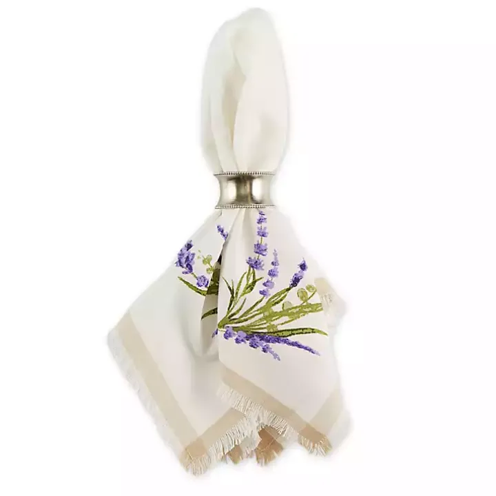 Lavender Sprigs Cotton Napkins, Set of 4