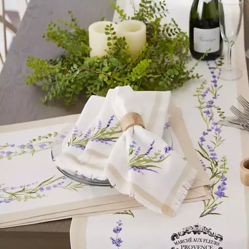 Lavender Sprigs Cotton Napkins, Set of 4
