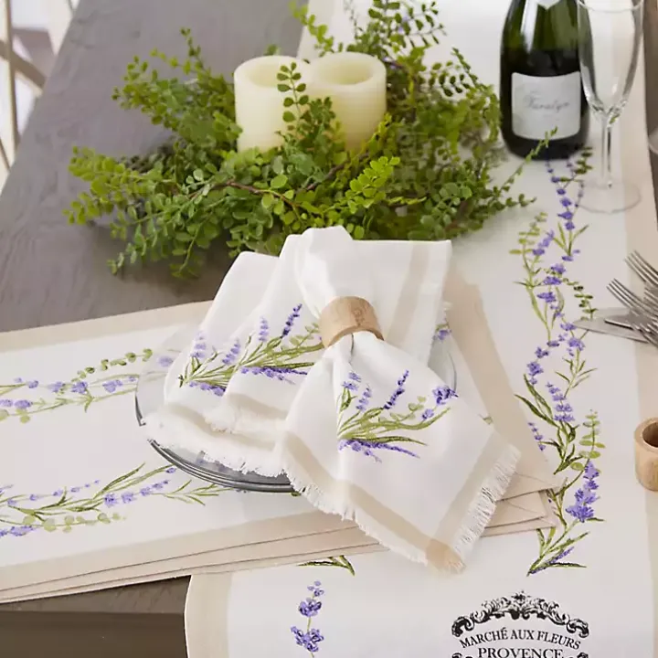 Lavender Sprigs Cotton Napkins, Set of 4