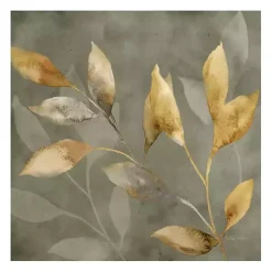 Leaves on Gray Giclee Canvas Art Print