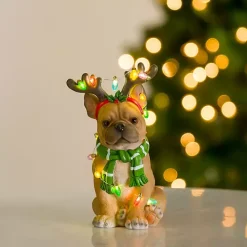 LED Christmas Lights Bulldog Statue