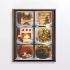 LED Christmas Window Scene Canvas Art Print