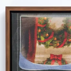 LED Christmas Window Scene Canvas Art Print