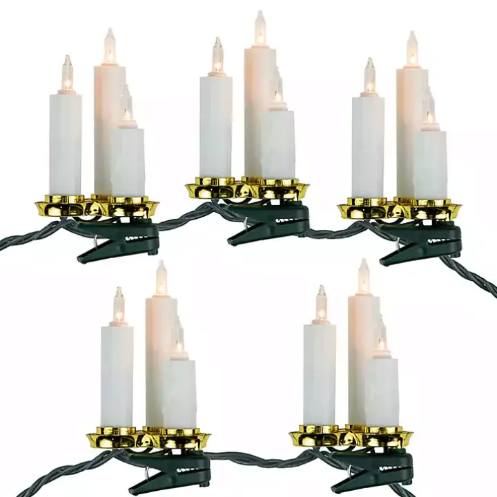 LED Clip on Candle Cluster Christmas Lights