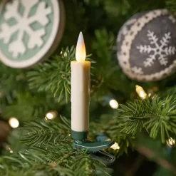 LED Clip-On Ivory Taper Candles, Set of 10