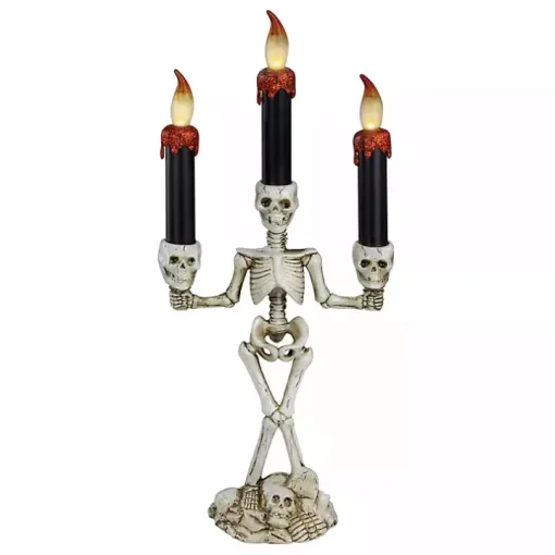 LED Dripping Skeleton Halloween Candelabra