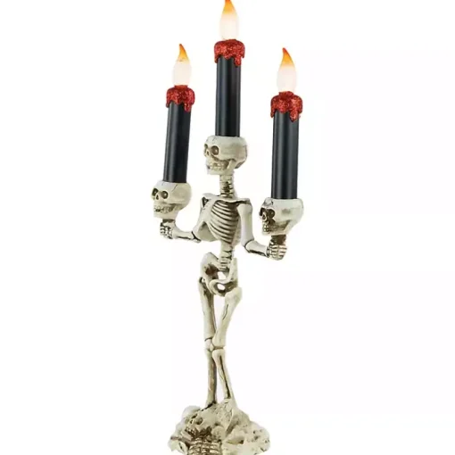 LED Dripping Skeleton Halloween Candelabra