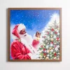 LED Merry Santa & Christmas Tree Canvas Art Print