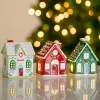 LED Multicolor Gingerbread Houses, Set of 3