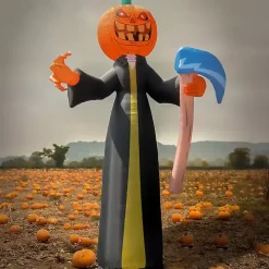 LED Pumpkin Reaper Halloween Inflatable, 20 ft.