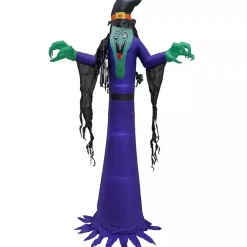LED Purple Witch Halloween Inflatable, 12 ft.