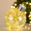 LED Silver Mercury Glass Ornament, 12 in.