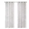 Leilani White Palm Leaf Curtain Panel, 95 in.