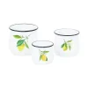 Lemon Blossom Enamel Jars, Set of 3
