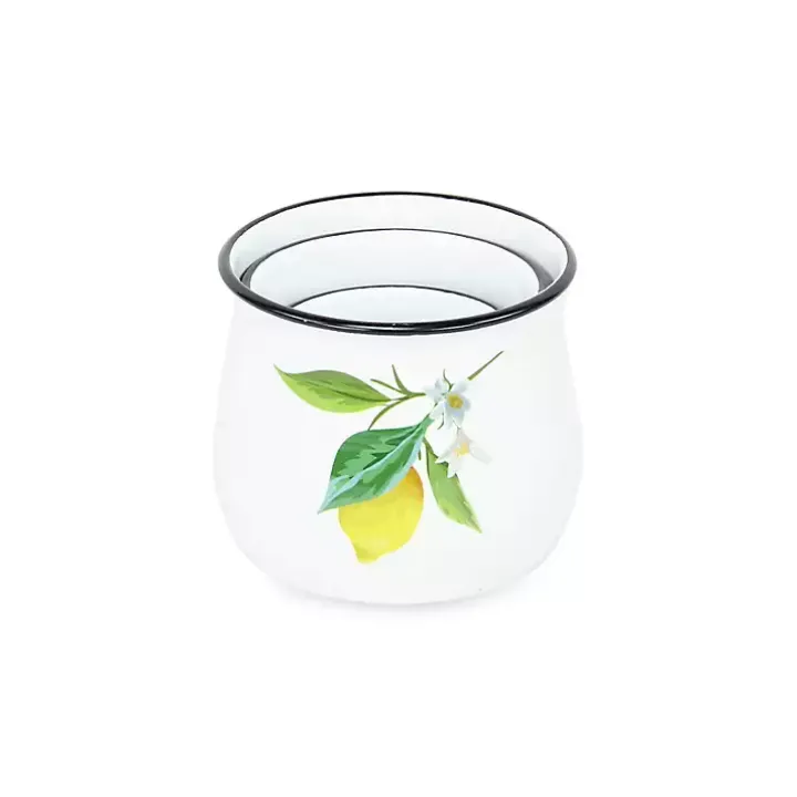 Lemon Blossom Enamel Jars, Set of 3