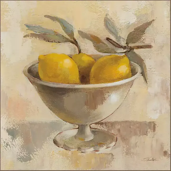 Lemon Bowl Framed Canvas Art Print