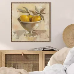 Lemon Bowl Framed Canvas Art Print
