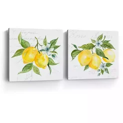 Lemon Squeeze Canvas Art Prints, Set of 2