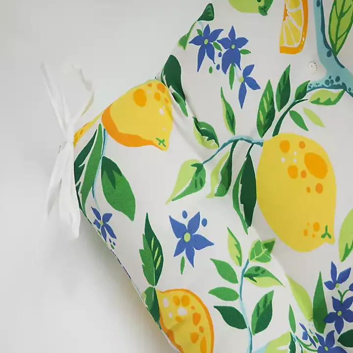 Lemon Tree Tufted Outdoor Seat Cushions, Set of 2