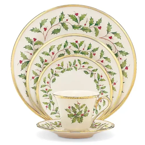 Lenox Holly Gold Edge 5-pc. Dinnerware Set