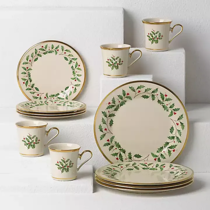 Lenox Holly Gold Edge 12-pc. Dinnerware Set