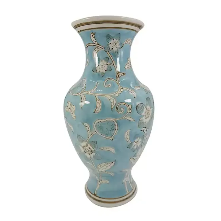 Light Blue Chinoiserie Vase
