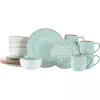 Light Blue Geometric 16-pc. Dinnerware Set