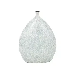 Light Blue Mother of Pearl Floral Floor Vase