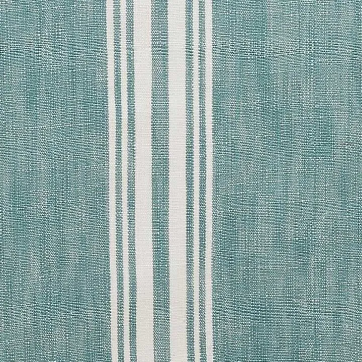 Light Blue Striped Fringe Table Runner, 72 in.