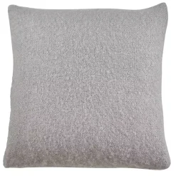 Light Gray Faux Mohair Pillow, 22x22 in.