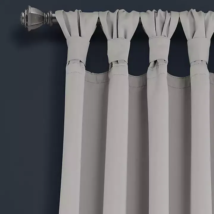 Light Gray Knotted Curtain Panel Set, 84 in.