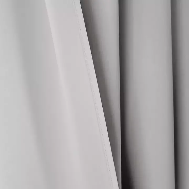 Light Gray Knotted Curtain Panel Set, 84 in.