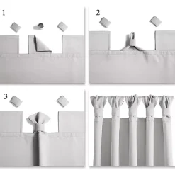 Light Gray Knotted Curtain Panel Set, 84 in.