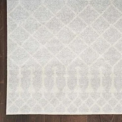 Light Gray Moroccan Washable Runner, 2x12