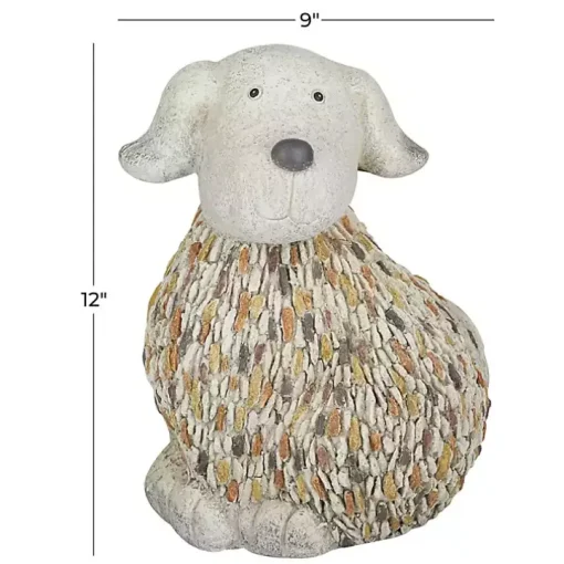 Light Gray Textured Dog Statue