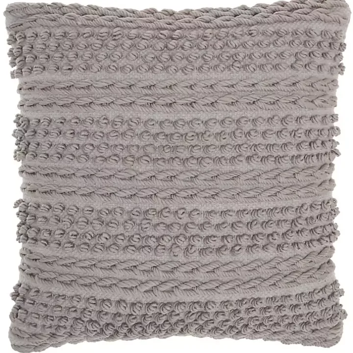 Light Gray Textured Stripes Pillow