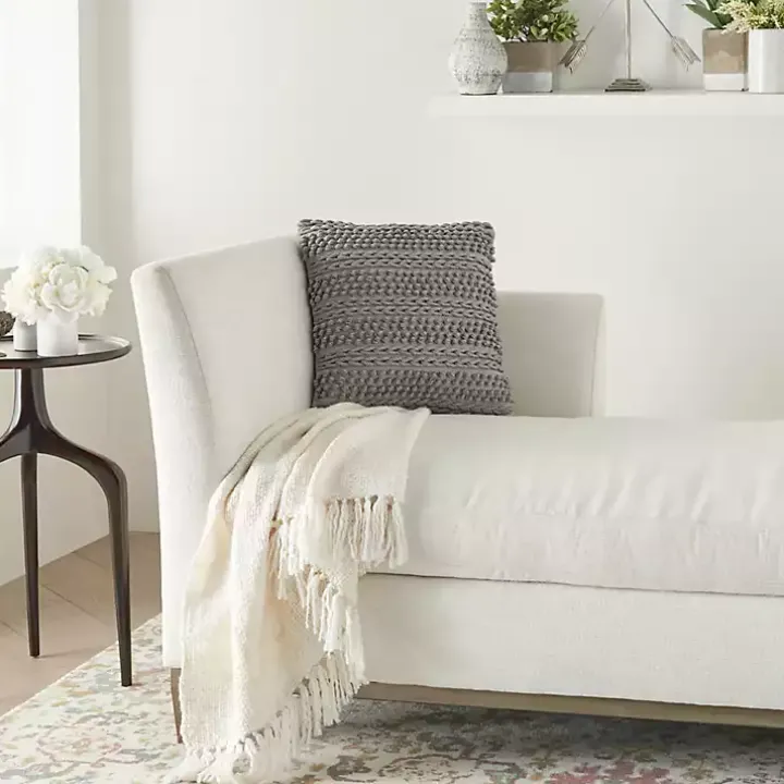 Light Gray Textured Stripes Pillow