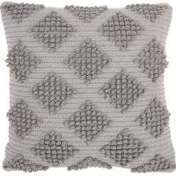Light Gray Woven Diamond Pillow