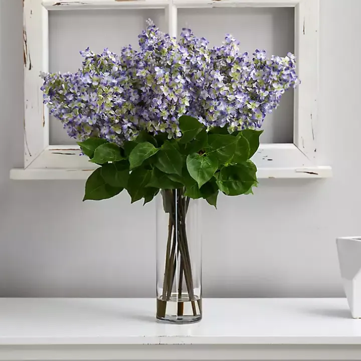 Lilac Arrangement in Glass Vase