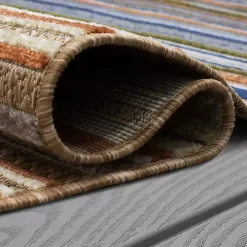 Linear Seaside Outdoor Area Rug, 6x9