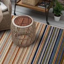 Linear Seaside Outdoor Area Rug, 7x10