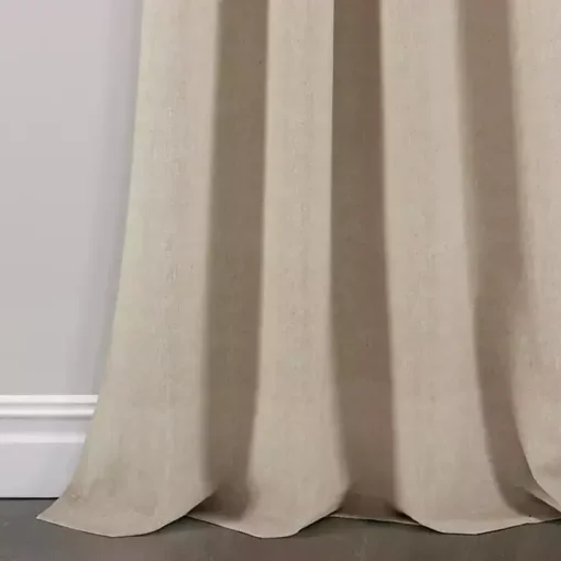 Linen Button and Stripe Curtain Panel Set, 84 in.