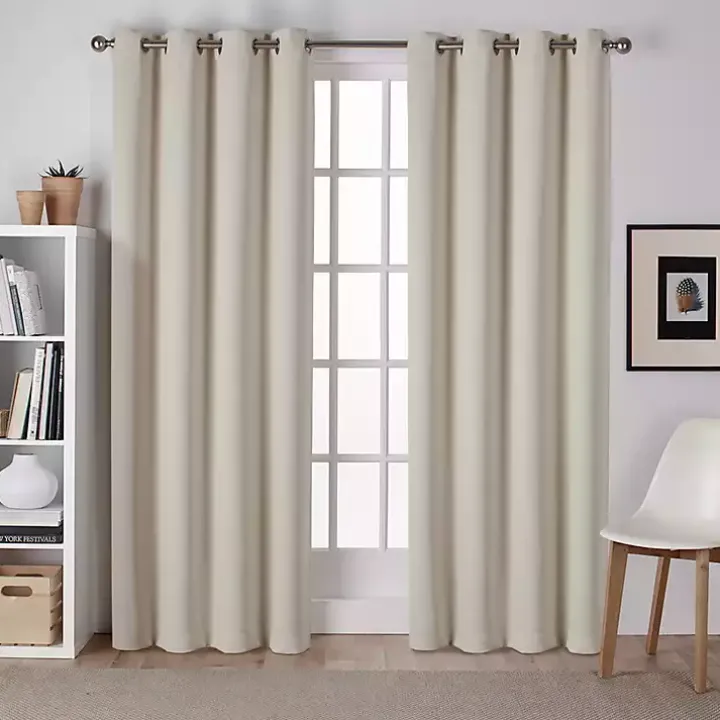 Linen Sateen Curtain Panel Set, 96 in.