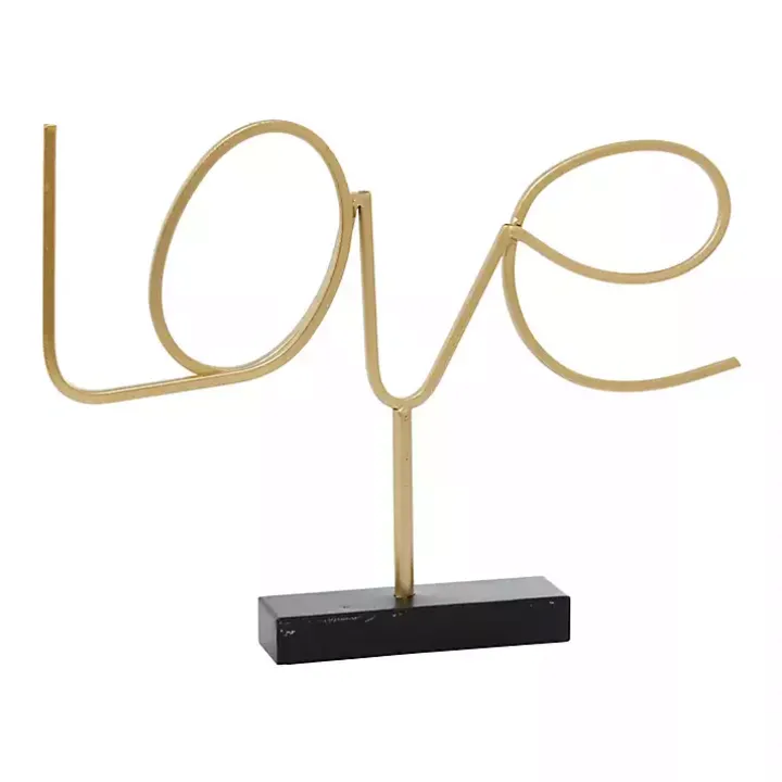 Looping Gold Love Tabletop Sign