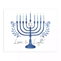 Love & Light Menorah Canvas Art Print