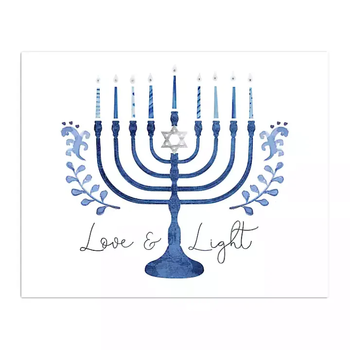 Love & Light Menorah Canvas Art Print