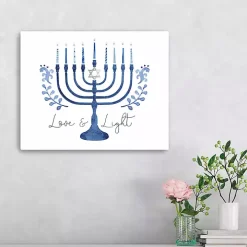 Love & Light Menorah Canvas Art Print
