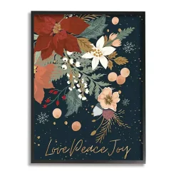 Love, Peace, Joy Christmas Framed Canvas Art Print